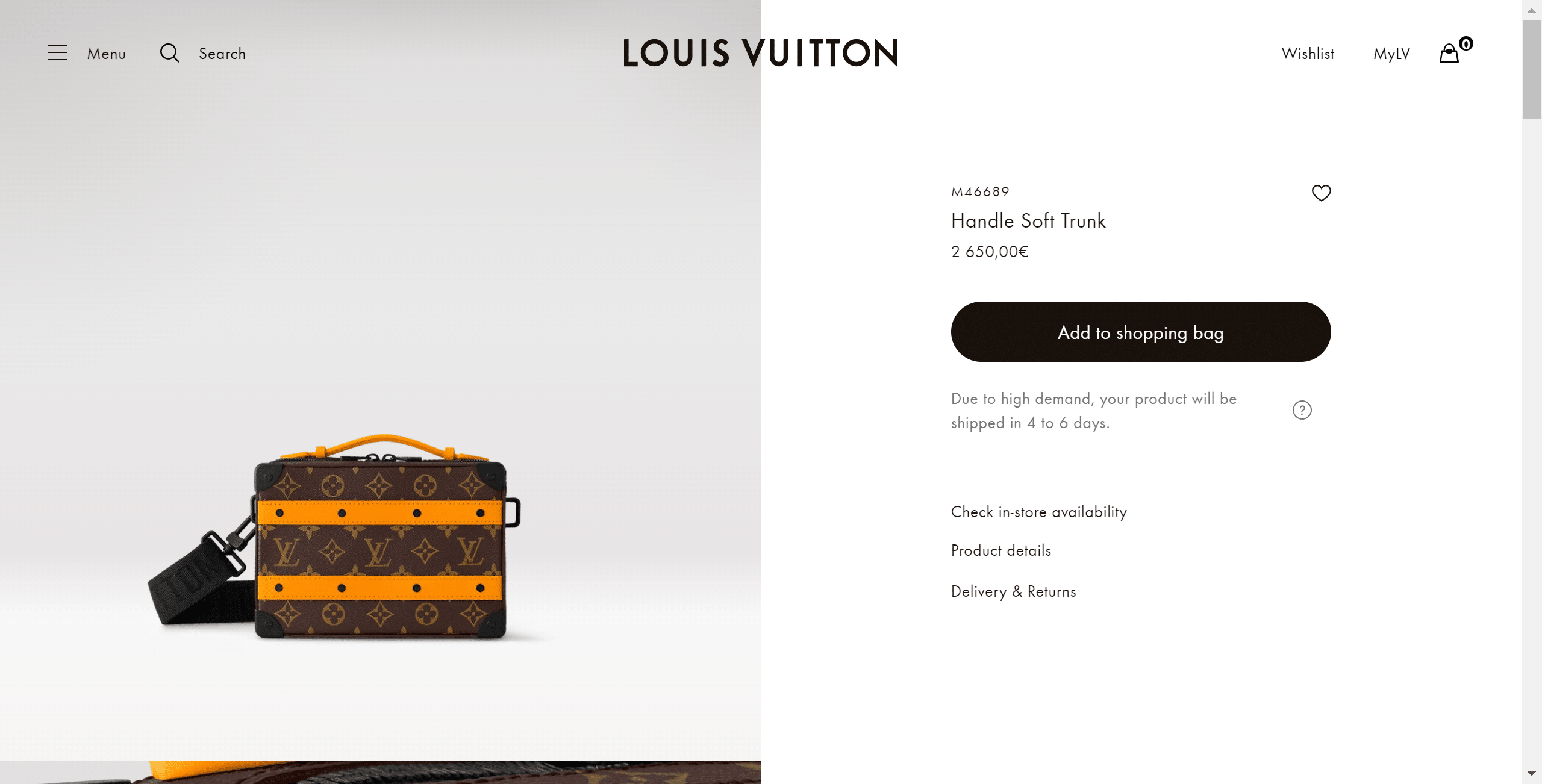 Louis Vuitton 2024 SS M46689 Handle Soft Trunk (M46689)