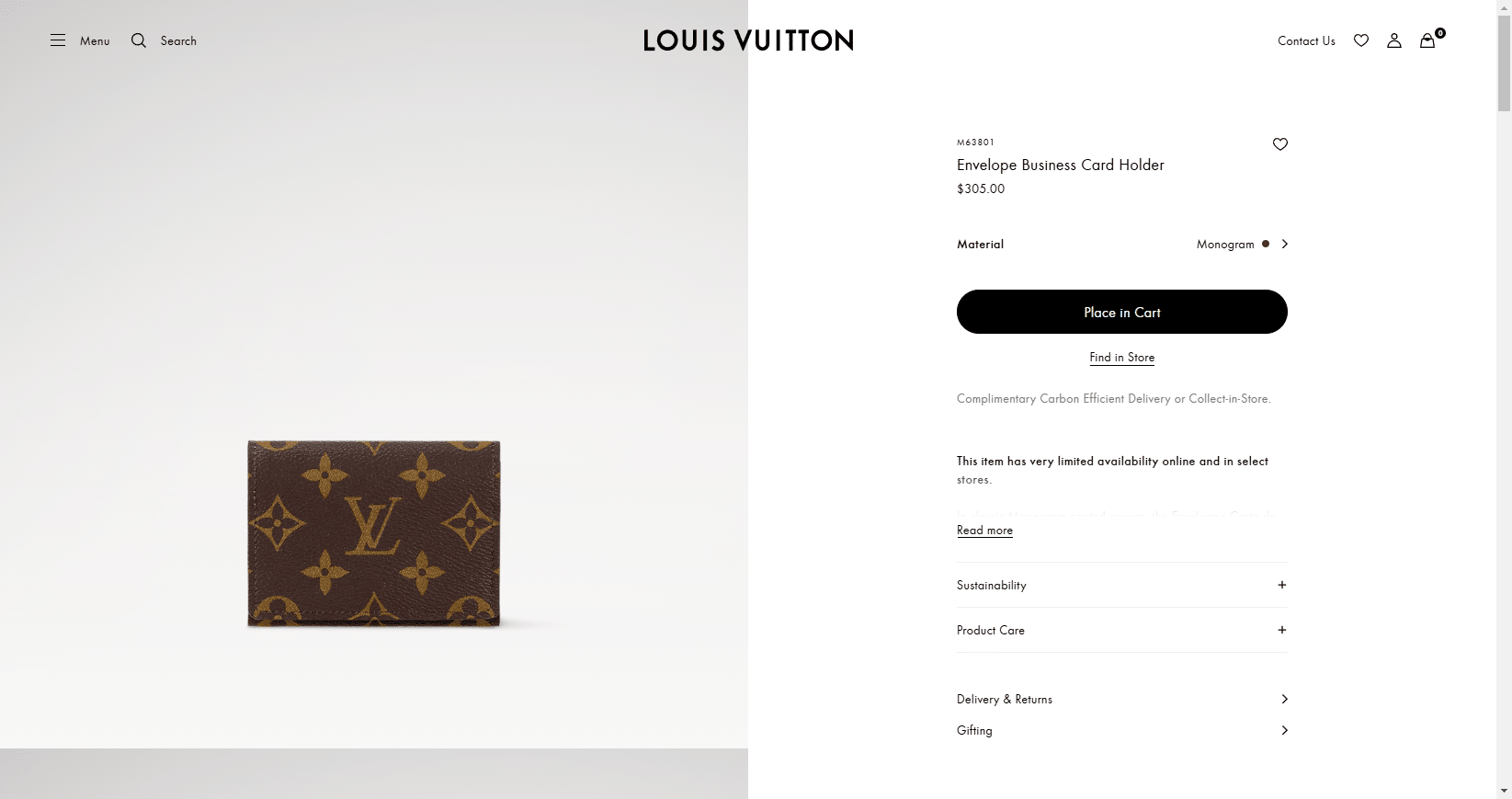Envelope Business Card Holder Monogram Men Small Leather Goods LOUIS VUITTON ® 02 18 2025 04 51 PM