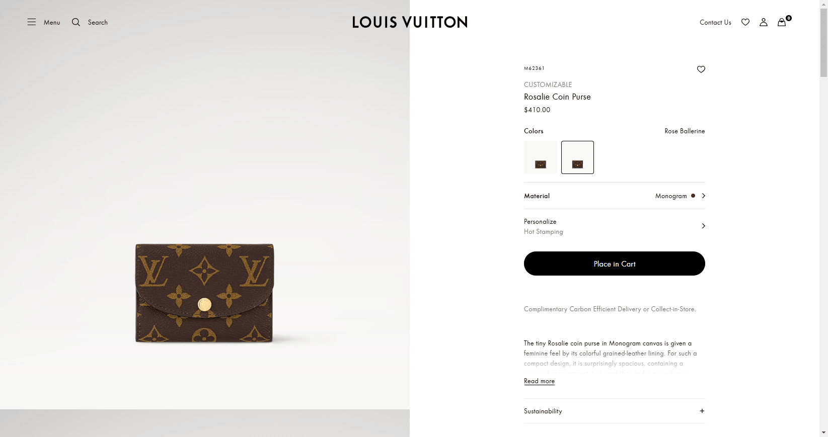 Monogram Canvas Leather Rosalie Coin Purse for Women LOUIS VUITTON ® 02 20 2025 03 45 PM