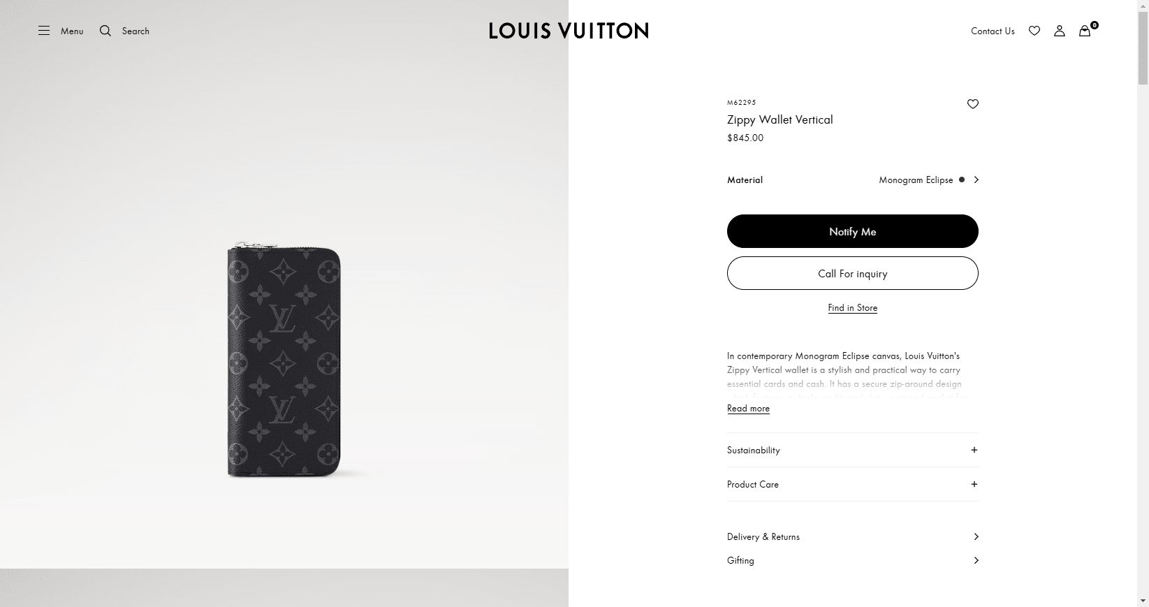 Zippy Wallet Vertical Monogram Eclipse Men Small Leather Goods LOUIS VUITTON ® 02 20 2025 03 53 PM