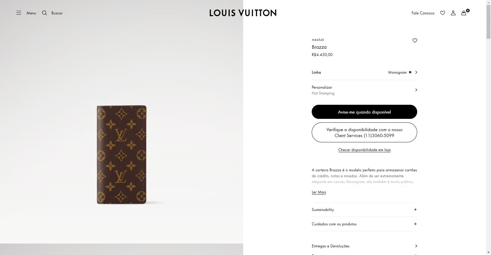 Brazza Monogram Carteiras LOUIS VUITTON ® 02 25 2025 12 39 PM