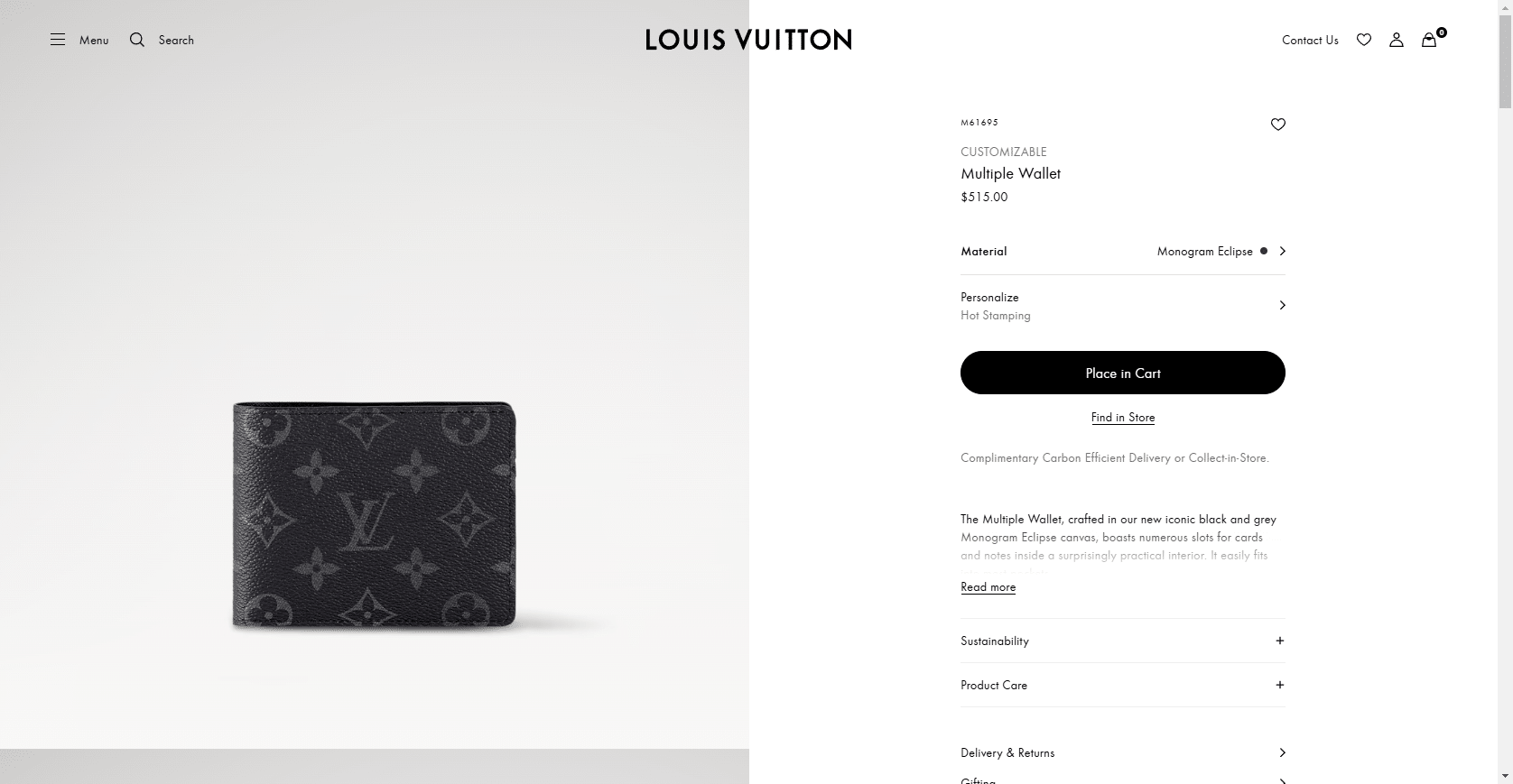 Multiple Wallet Monogram Eclipse Men Small Leather Goods LOUIS VUITTON ® 03 04 2025 07 43 PM