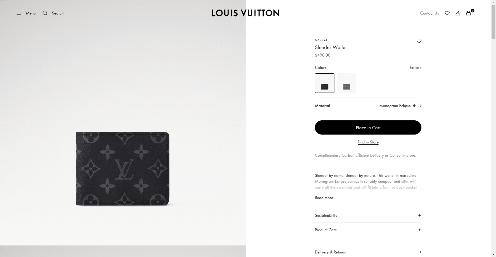 Slender Wallet in Black Father s Day Gift LOUIS VUITTON ® 03 04 2025 05 24 PM