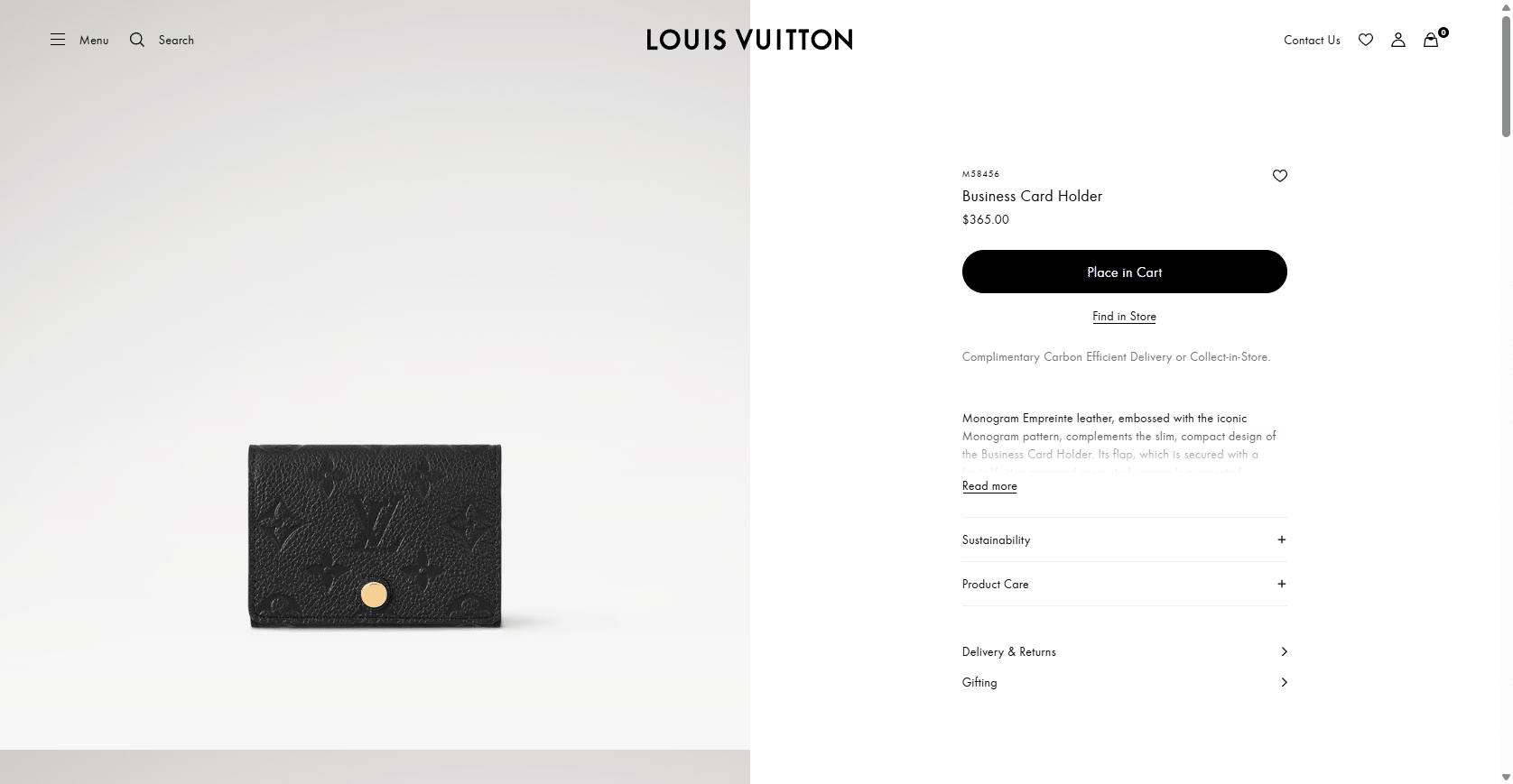 Business Card Holder Monogram Empreinte Leather Women Small Leather Goods LOUIS VUITTON ® 03 11 2025