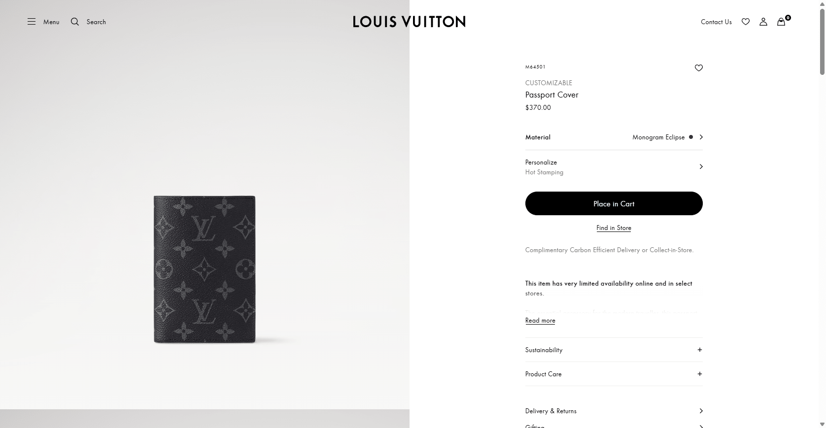 Designer Passport Cover in Monogram Canvas LOUIS VUITTON ® 03 11 2025 05 17 PM