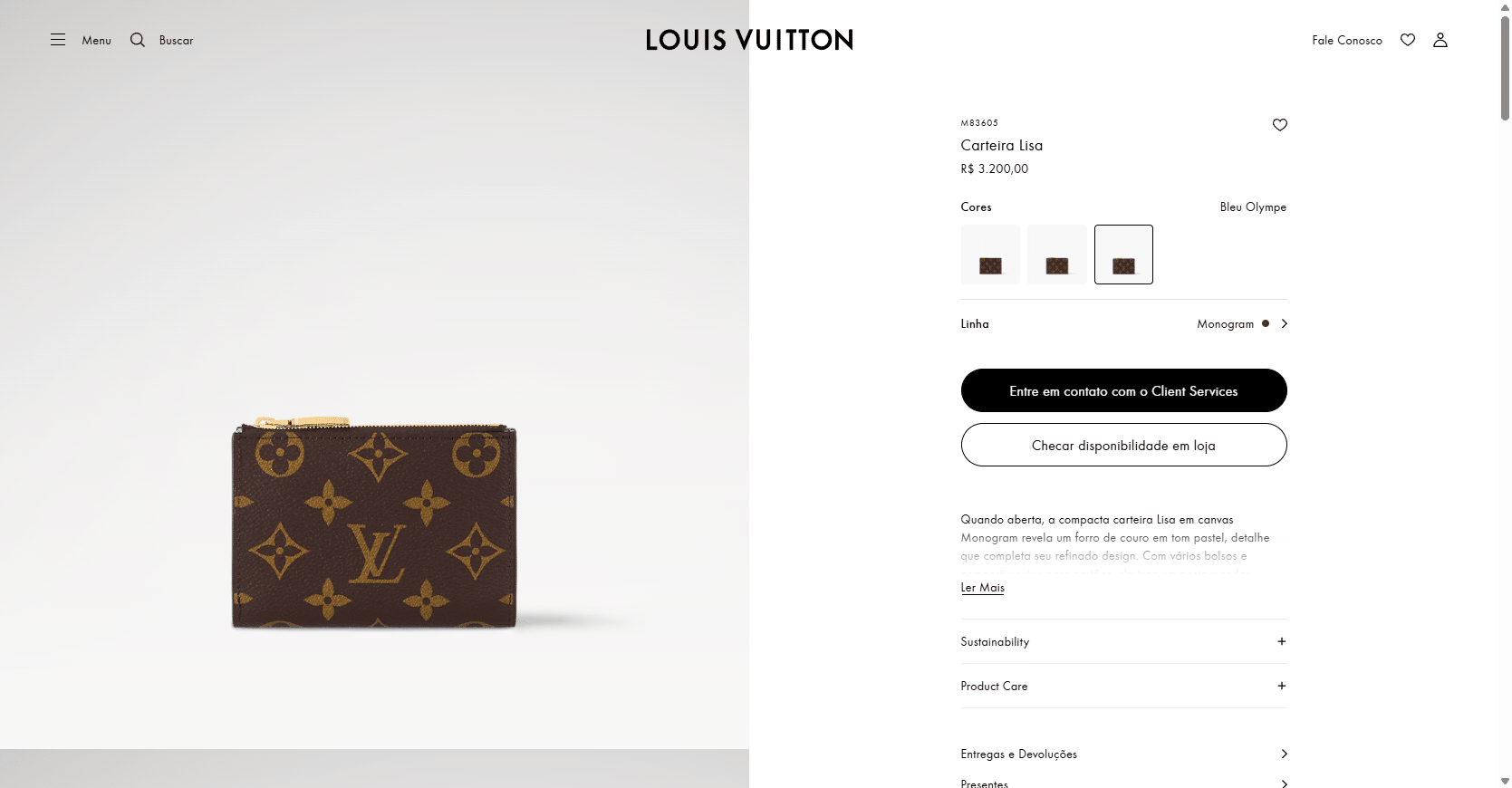 Carteira Lisa Monogram Carteiras LOUIS VUITTON ® 03 17 2025 02 18 PM