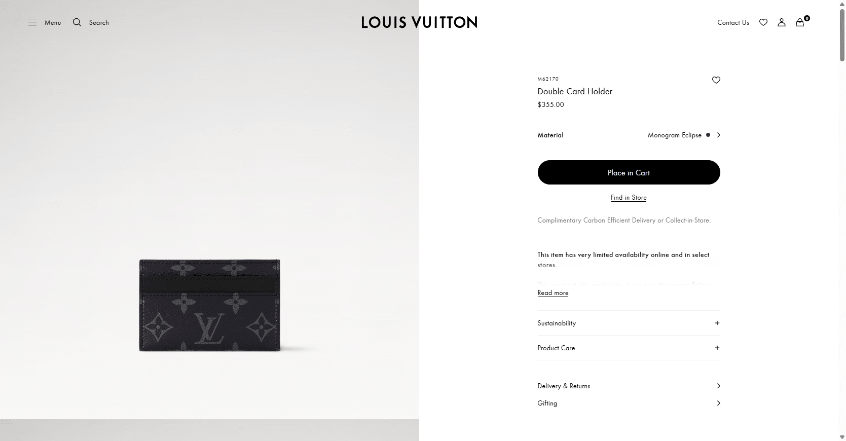Double Card Holder Monogram Eclipse Men Small Leather Goods LOUIS VUITTON ® 03 17 2025 02 21 PM