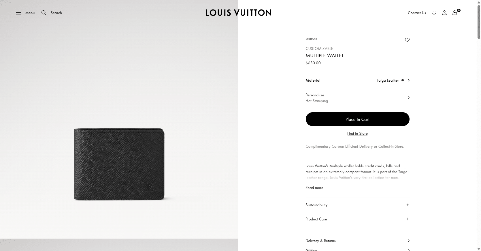 MULTIPLE WALLET Taiga Leather Men Small Leather Goods LOUIS VUITTON ® 03 17 2025 05 11 PM