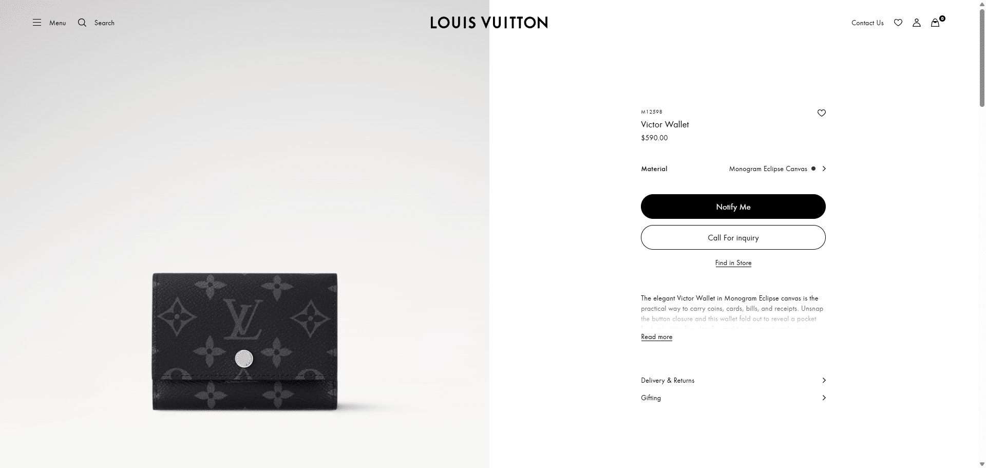 Victor Wallet Monogram Eclipse Canvas Men Small Leather Goods LOUIS VUITTON ® 03 17 2025 02 47 PM