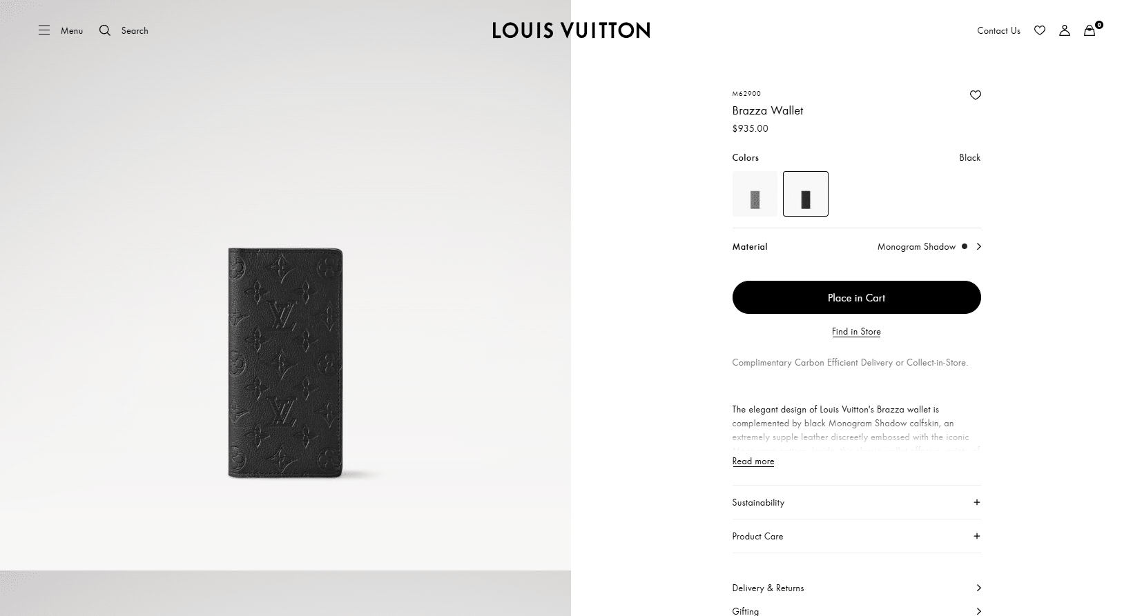 Brazza Wallet Monogram Shadow Men Small Leather Goods LOUIS VUITTON ® 03 31 2025 07 29 PM