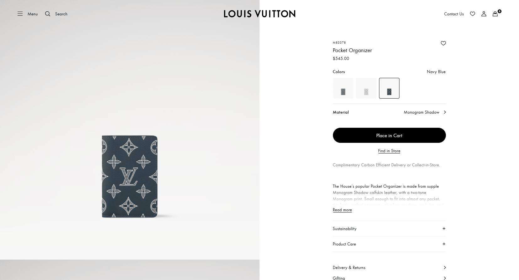 Pocket Organizer Monogram Shadow Men Small Leather Goods LOUIS VUITTON ® 03 31 2025 07 53 PM