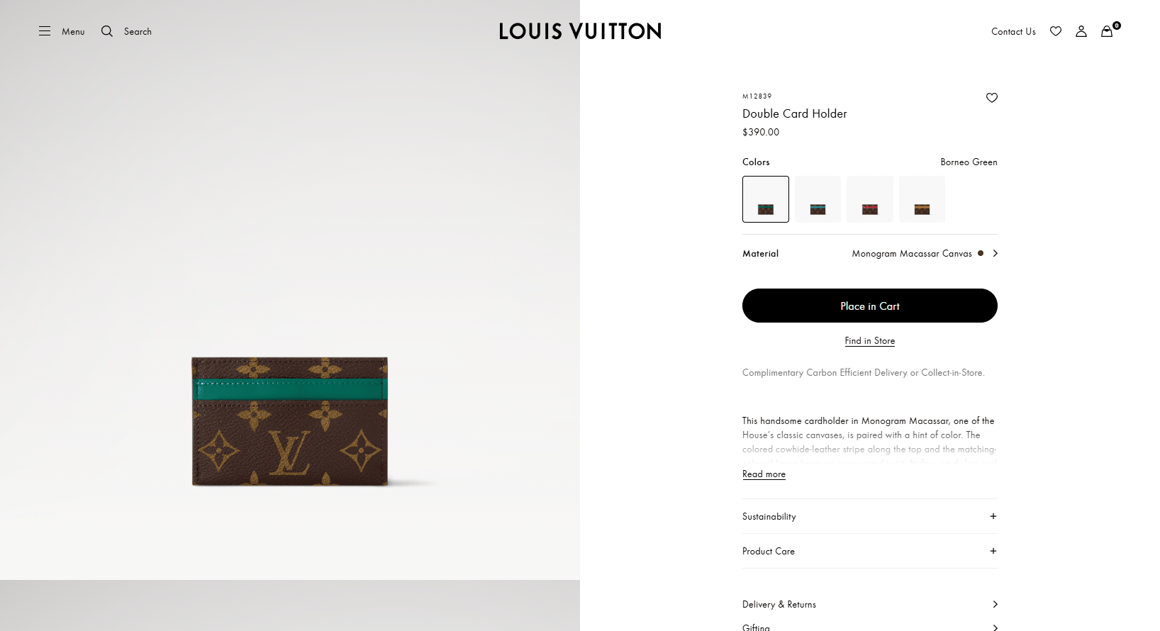 Double Card Holder Monogram Macassar Canvas Men Small Leather Goods LOUIS VUITTON ® 04 11 2025 07 07