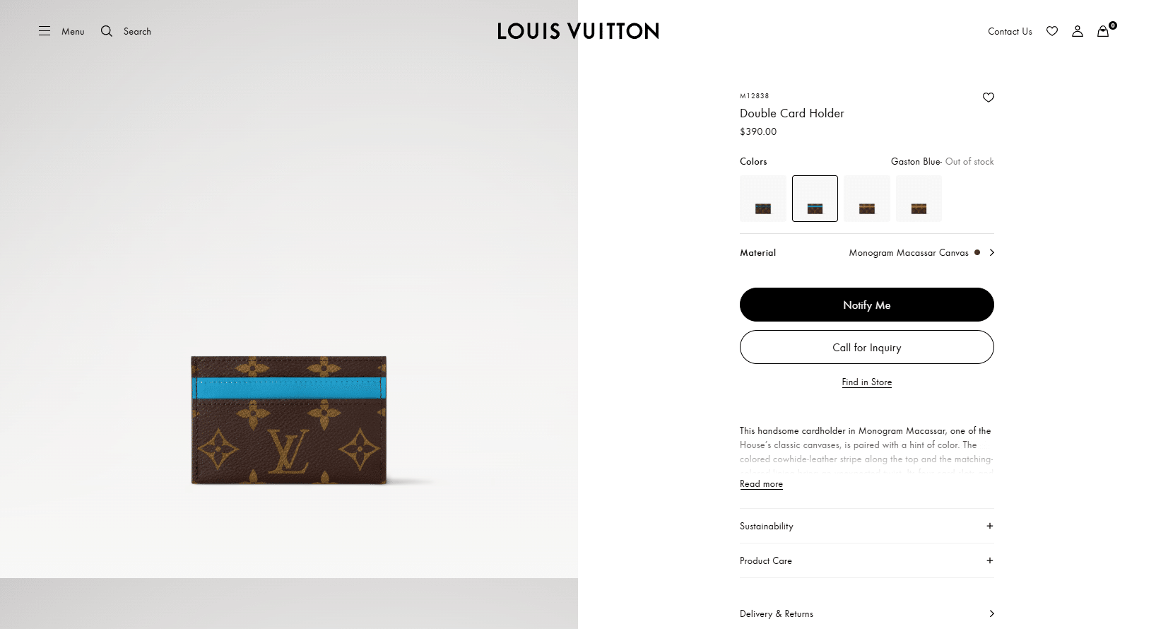 Double Card Holder Monogram Macassar Canvas Men Small Leather Goods LOUIS VUITTON ® 04 11 2025 07 09