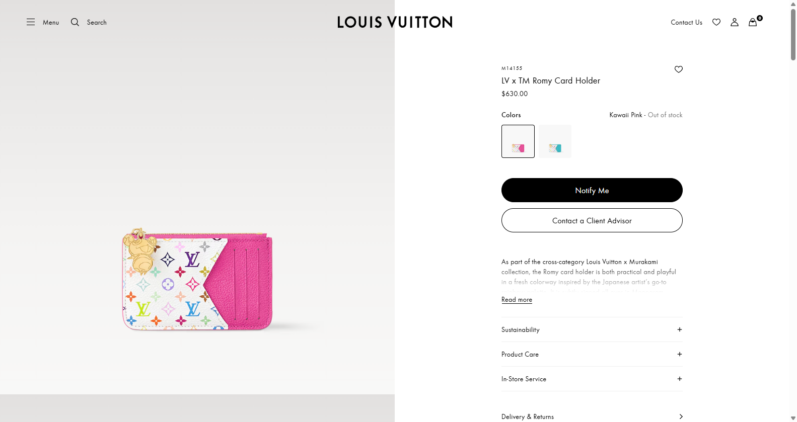 LV x TM Romy Card Holder Monogram Empreinte Leather Women Small Leather Goods LOUIS VUITTON ® 05 29