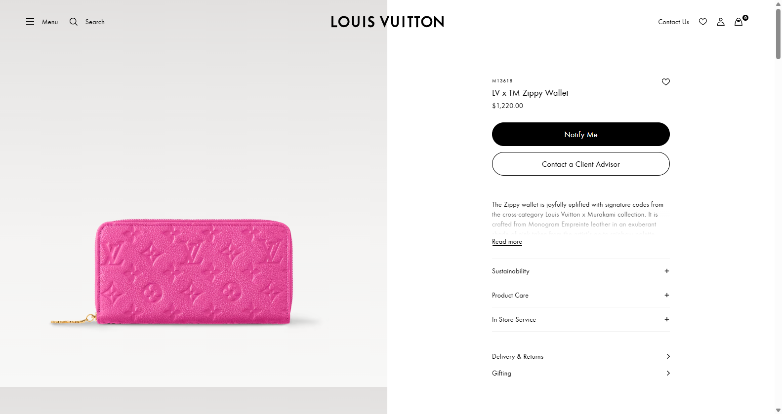 LV x TM Zippy Wallet Monogram Empreinte Leather Women Small Leather Goods LOUIS VUITTON ® 05 29 2025