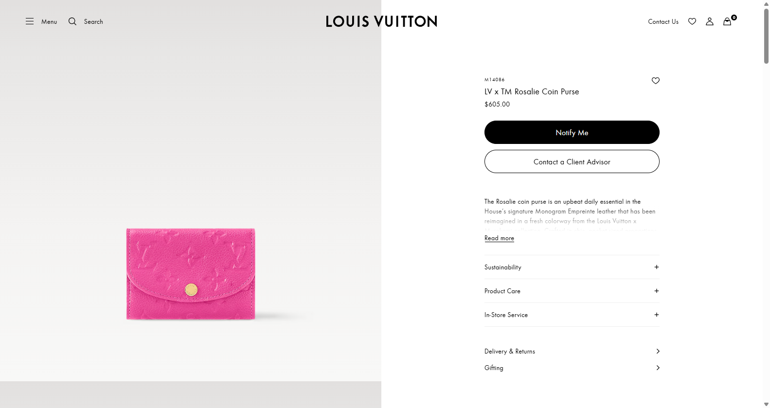 LV x TM Rosalie Coin Purse Monogram Empreinte Leather Women Small Leather Goods LOUIS VUITTON ® 06 0
