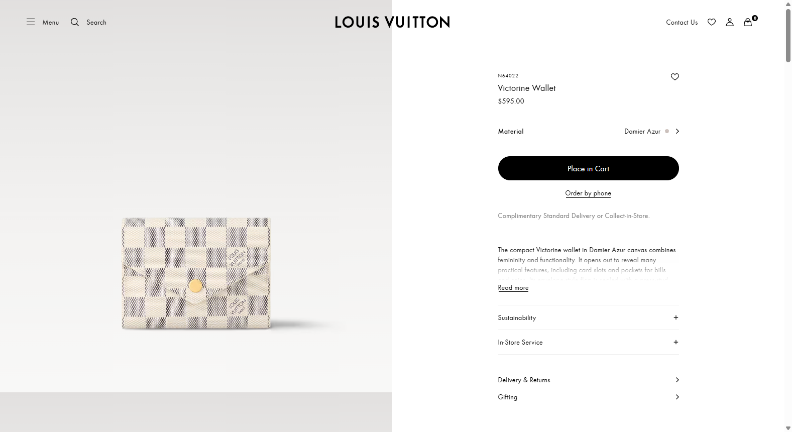 Victorine Wallet Damier Azur Women Small Leather Goods LOUIS VUITTON 06 22 2025 02 45 PM jpg