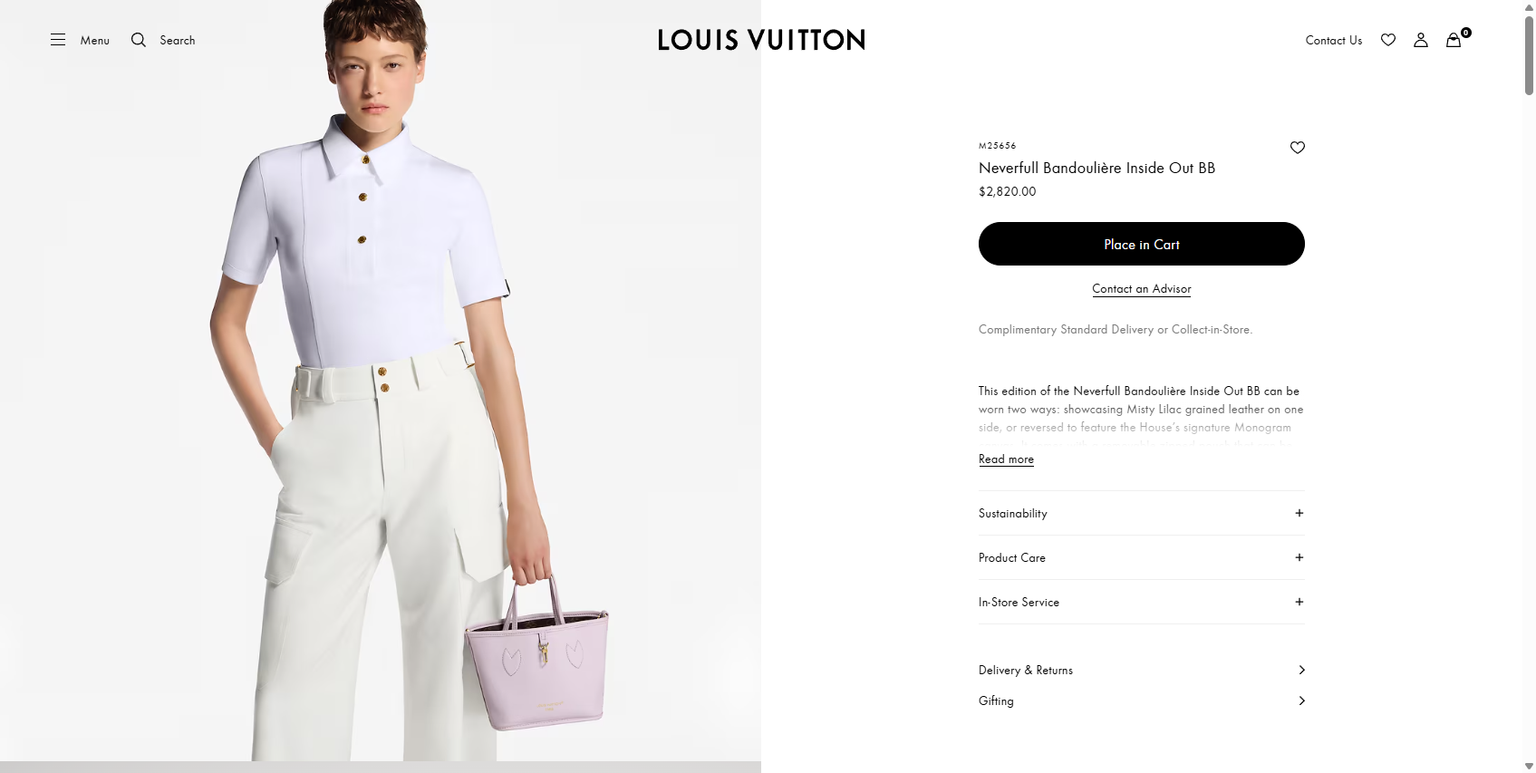 Neverfull Bandoulière Inside Out BB H33 Bags and Small Leather Goods Women s Bags LOUIS VUITTON ® 08