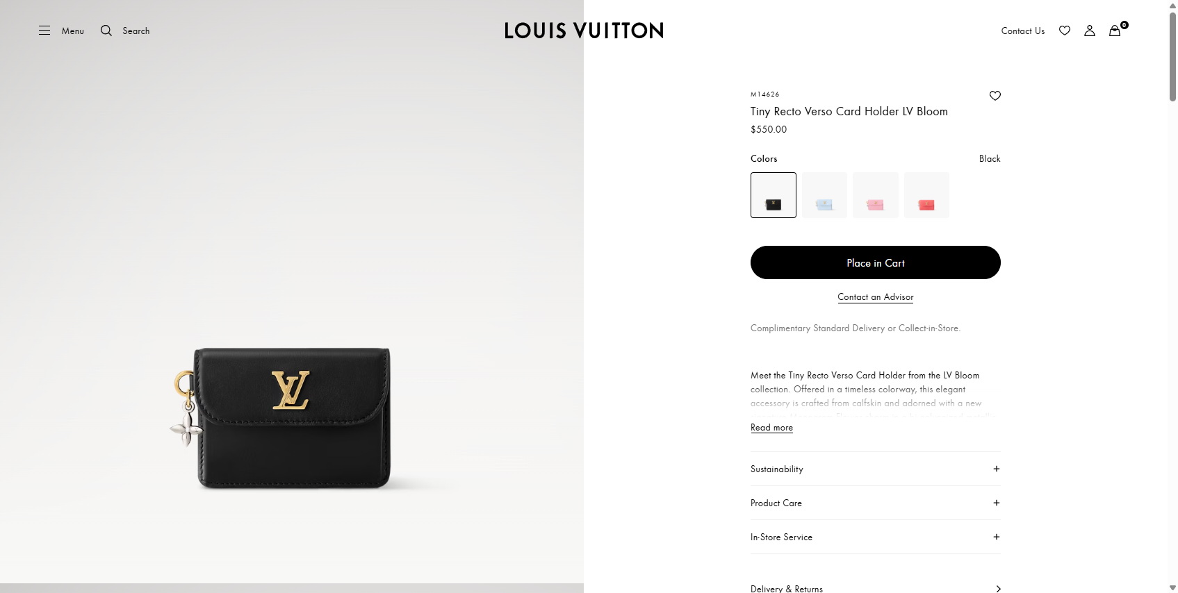 Tiny Recto Verso Card Holder LV Bloom Women Small Leather Goods LOUIS VUITTON ® 08 14 2025 04 28 PM