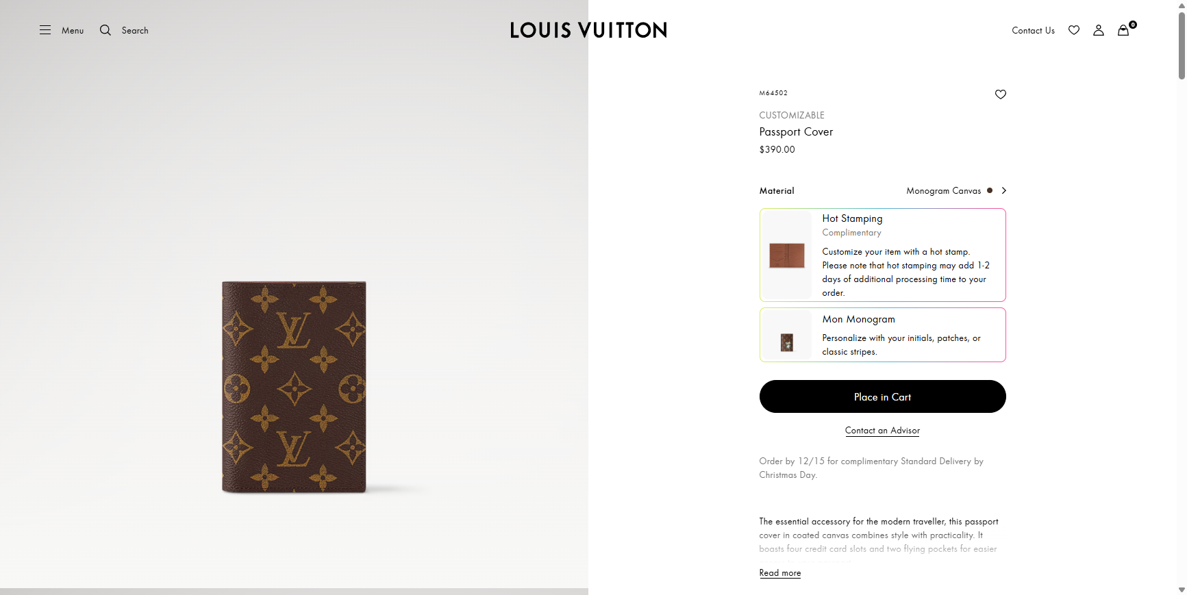 Passport Cover Monogram Canvas Women Small Leather Goods LOUIS VUITTON ® 12 14 2025 01 49 PM jpg