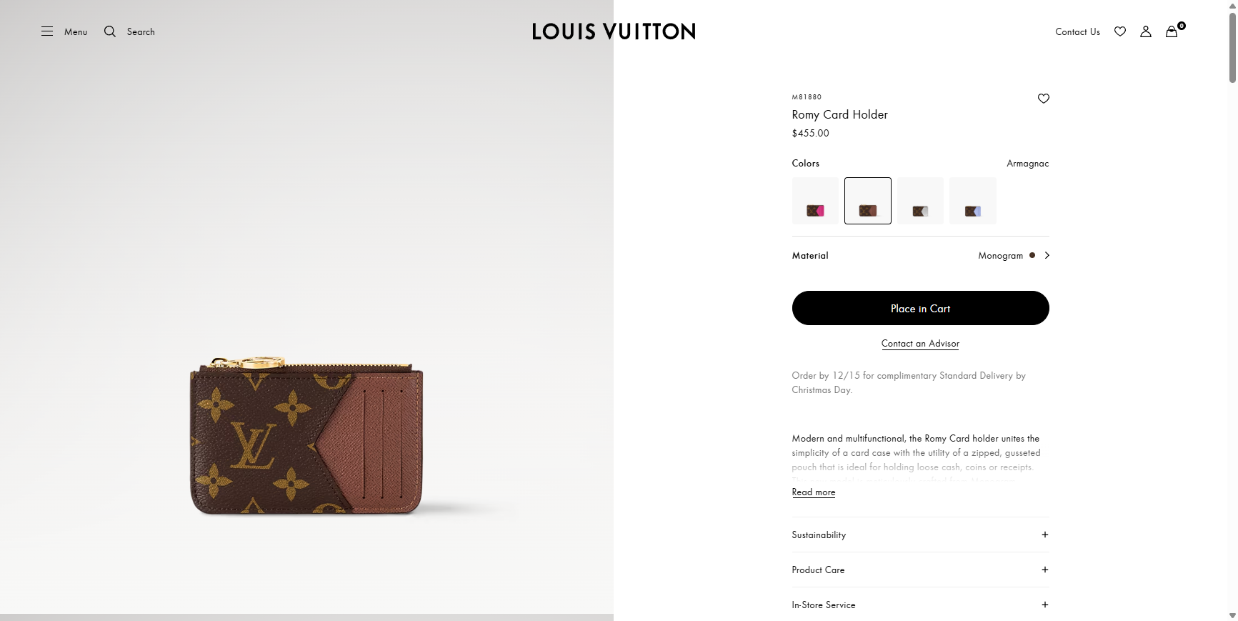 Romy Card Holder Monogram Women Small Leather Goods LOUIS VUITTON ® 12 14 2025 01 36 PM jpg