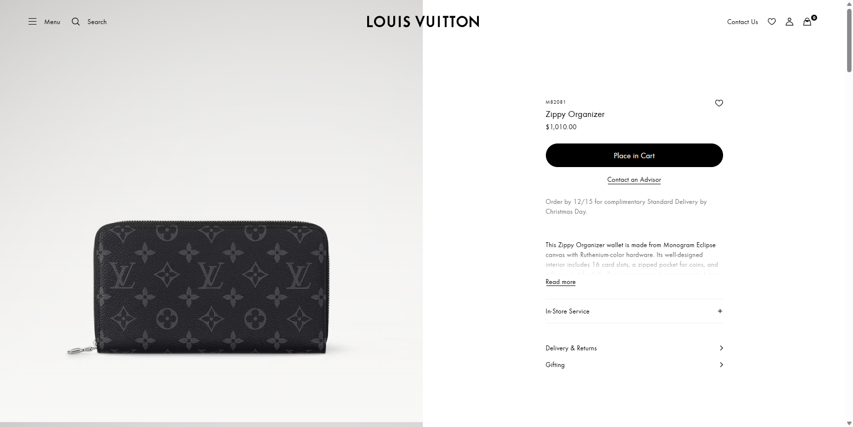 Zippy Organizer Monogram Eclipse Super Lucky Day For Him LOUIS VUITTON ® 12 14 2025 01 42 PM jpg